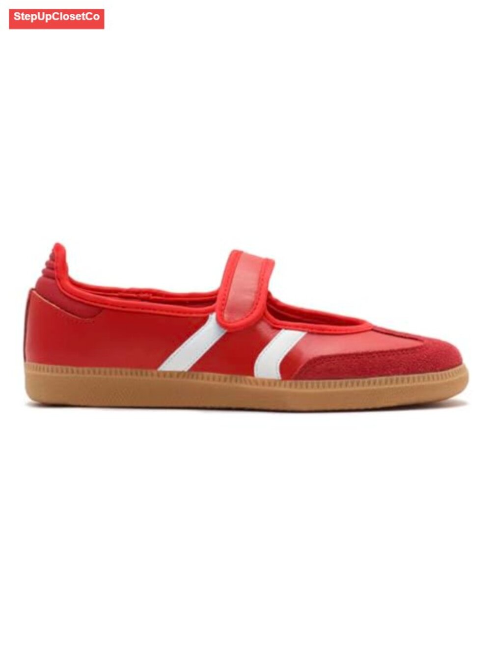 Women's Mary Jane Sneakers Slip-On Retro Walking Shoes Faux Leather